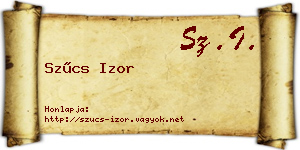 Szűcs Izor névjegykártya